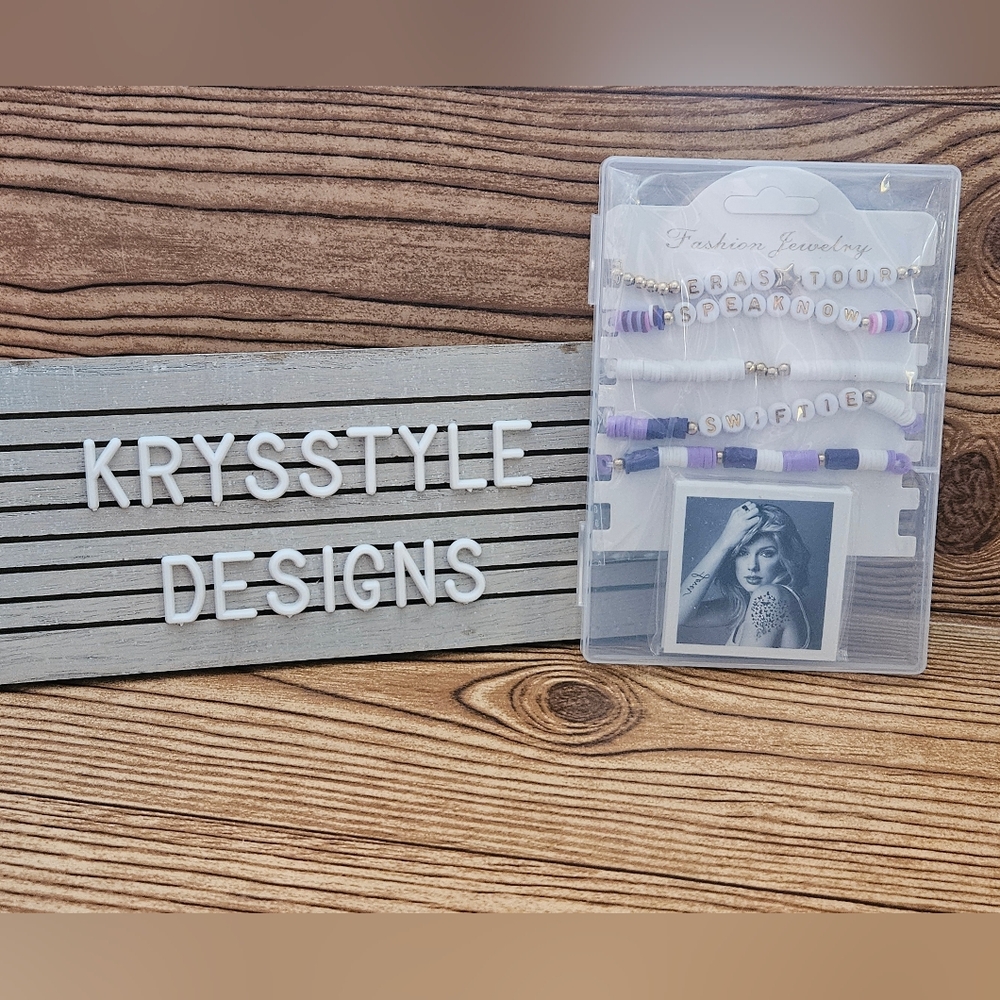 Taylor Swift Stretch Bracelets SPEAK NOW 5 Pack Friendship Purple